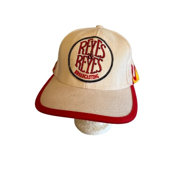 Kee & Ed Headwear "Reyes & Reyes Broadcasting" Flame Design Cap 100% Cotton Whit - Picture 1 of 6